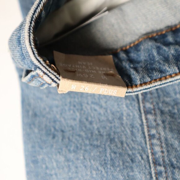 Madewell Mid-Rise Perfect Vintage Jean Womens 26W Distressed New Medium Wash - Picture 11 of 16